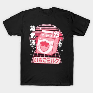 Otaku Pink Retro Japanese Kawaii Strawberry Milk T-Shirt